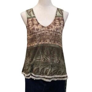 Y2K Grunge Fairy Boho Floral Tank Top Stretch Sleeveless M Self Esteem
